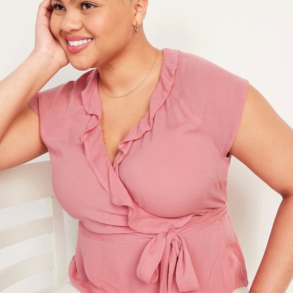 Old Navy Ruffle Tie Blouse - Picture 3 of 4